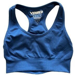 VShred Blue Racerback GYM Athleisure Sports Bra Size Small EUC #1662